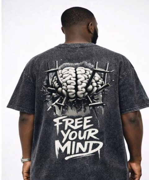 Back view of Free the Mind: Acid Wash Edition